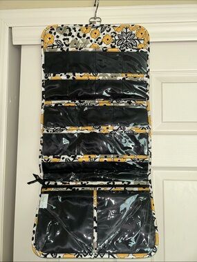 Vera Bradley Black Organizer with Yellow Floral Trim - dogwood style